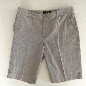 Lauren Ralph Lauren Active Striped 4 Pocket Cotton Bermuda Shorts Tan+White Sz 8